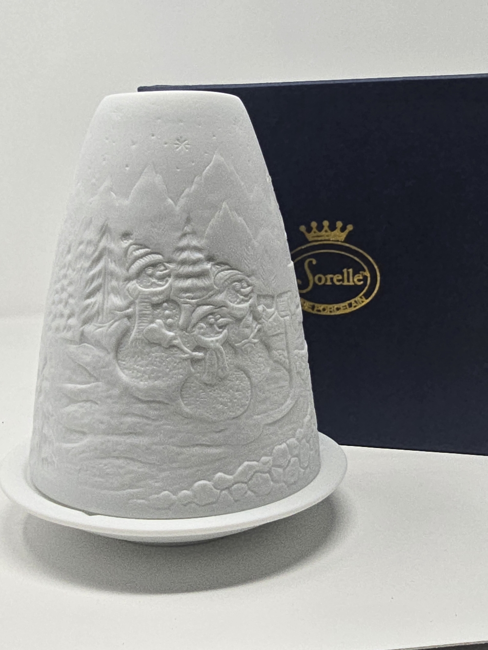Sorelle Fine Porcelain Winter Wonderland Lithophane Tea Light Candle Holder